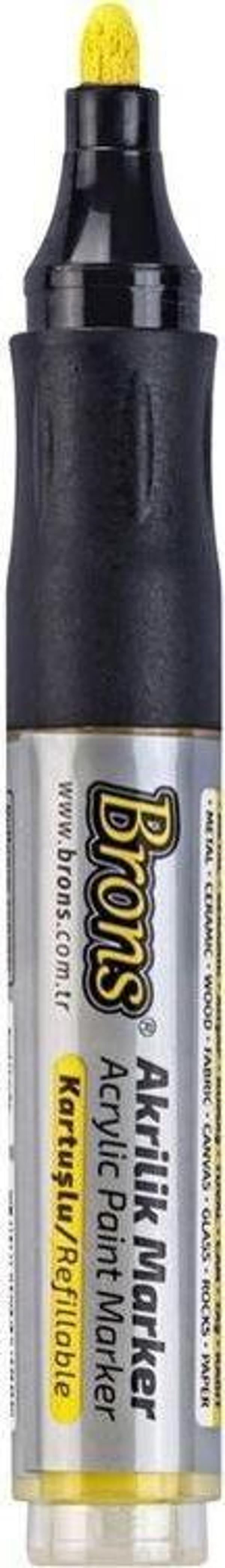 Brons Akrilik Marker 4 mm Yuvarlak Uç Sarı - Image 1
