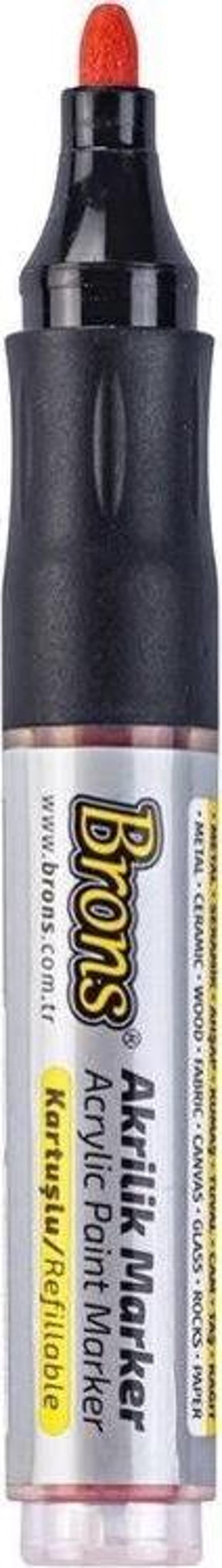 Brons Akrilik Marker 4 mm Yuvarlak Uç Kırmızı - Image 1
