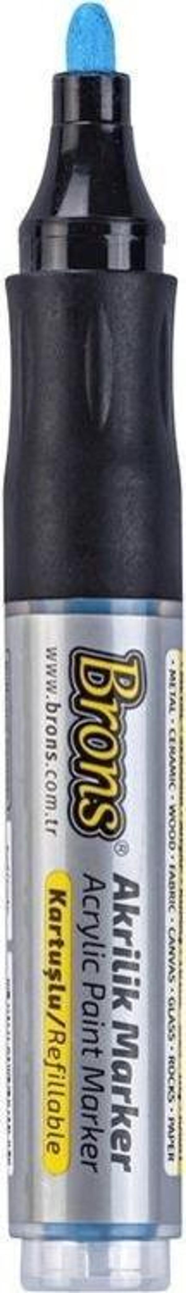 Brons Akrilik Marker 4 mm Yuvarlak Uç Mavi - Image 1
