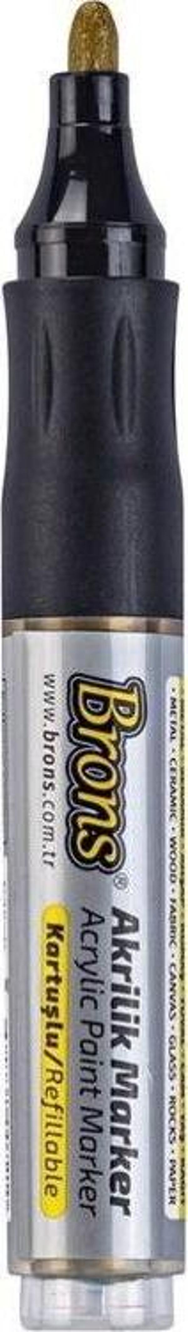 Brons Akrilik Marker 4 mm Yuvarlak Uç Kahverengi - Image 1