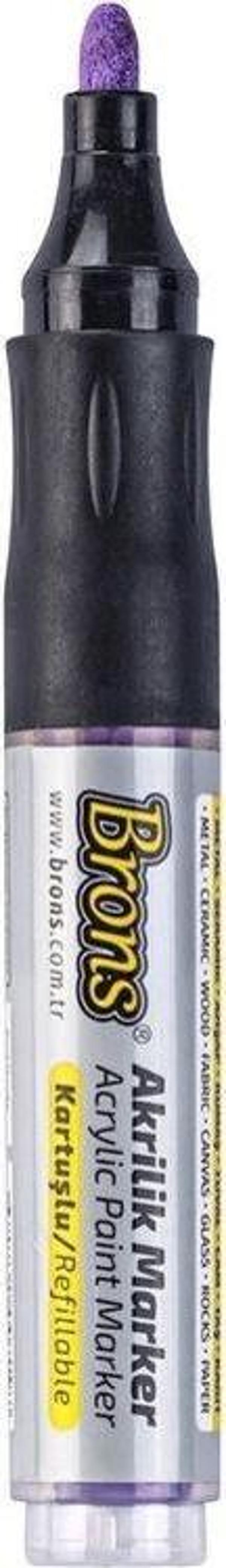 Brons Akrilik Marker 4 mm Yuvarlak Uç Mor - Image 1