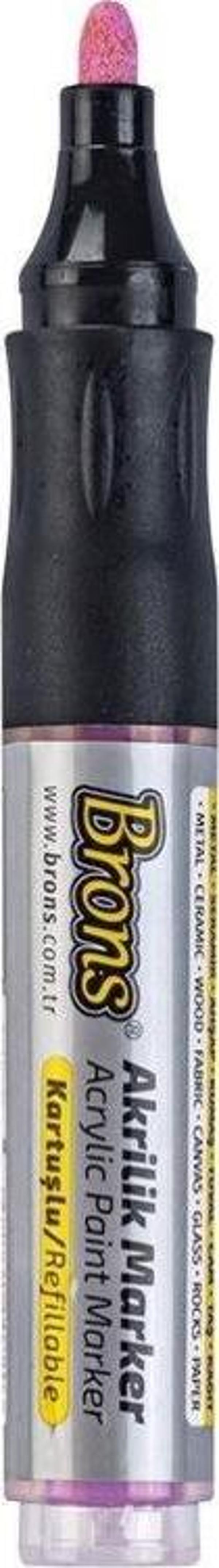 Brons Akrilik Marker 4 mm Yuvarlak Uç Pembe - Image 1