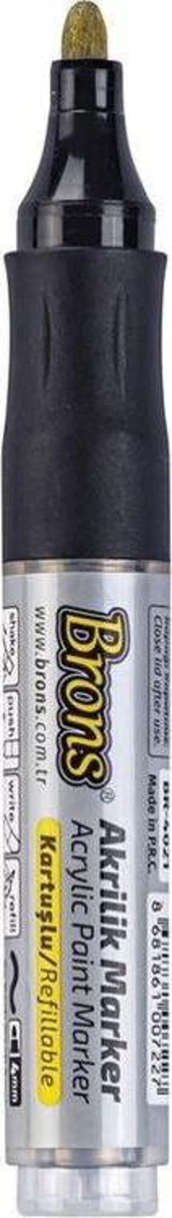 Brons Akrilik Marker 4 mm Yuvarlak Uç Altın - Image 1