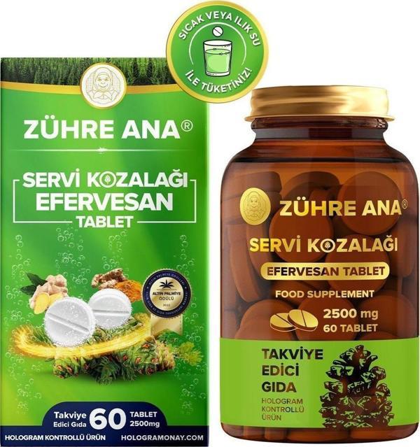 Zühre Ana Servi Kozalağı Efervesan Tablet 2500 Mg 60 Tablet - Image 1