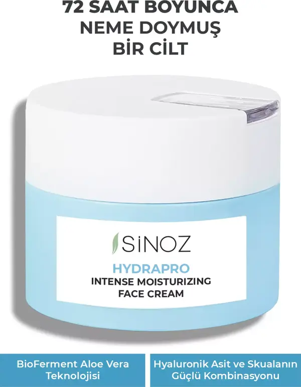 Sinoz Hydrapro Yoğun Nemlendirici Yüz Bakım Kremi (BİOFERMENT ALOEVERA TEKNOLOJİSİ) 50 ml - Image 1