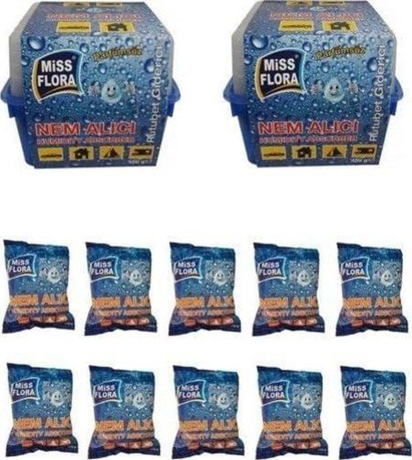Miss Flora Maxi Paket ( 2 adet 450 gr Nem Alıcı + 10 Yedek Tablet) - Image 1