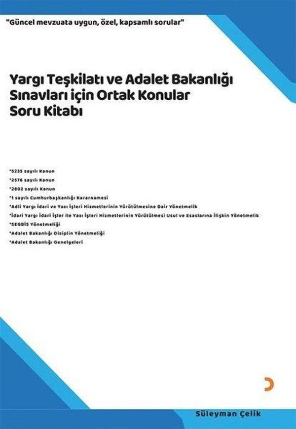 Yargı Teşkilatı ve Adalet Bakanlığı Sınavları için Ortak Konular Soru Kitabı - Cinius Yayınevi - Image 1
