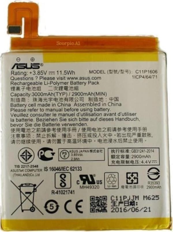 Asus Zenfone 3 Laser Zc551Kl C11P1606 Batarya Pil - Image 1