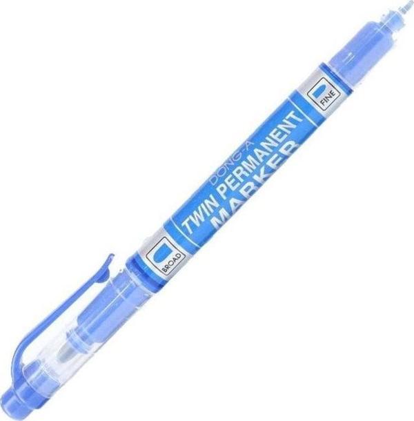 Dong-A Twin Permanent Marker Çift Uçlu Asetat Kalemi Mavi - Image 1