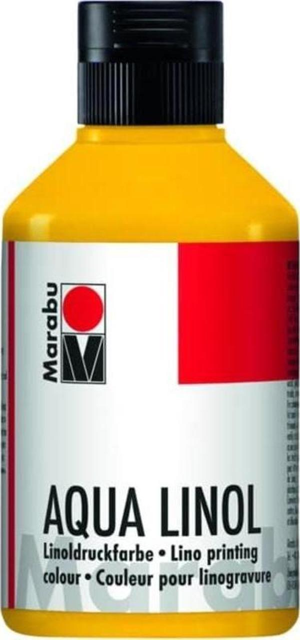 Marabu Aqua Linol Baskı Boyası Medium Yellow 250 ml - Image 1