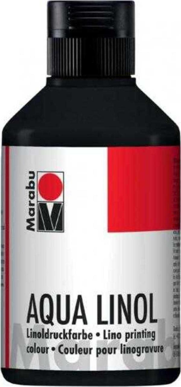 Marabu Aqua Linol Baskı Boyası Black 250 ml - Image 1