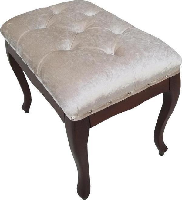 Benc 13741 Puf Kapitone Avangart Babyface Kumaş Krem Kayın RETRO ayak El Yapım - Image 1