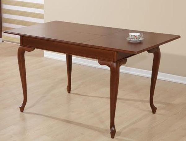 Masa 13739 ASLAN ayak model Klasik Kayın Açıl Parlak ceviz Kayın Kaplama Tabla - Image 1