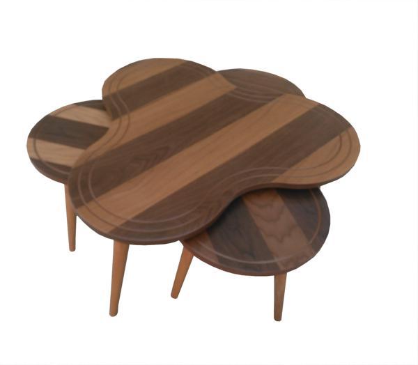 Orta Sehpa Zigon 13707 PAPATYA Ceviz Kaplam Kayın Retro Ayak Mdf tabla El yapım - Image 1