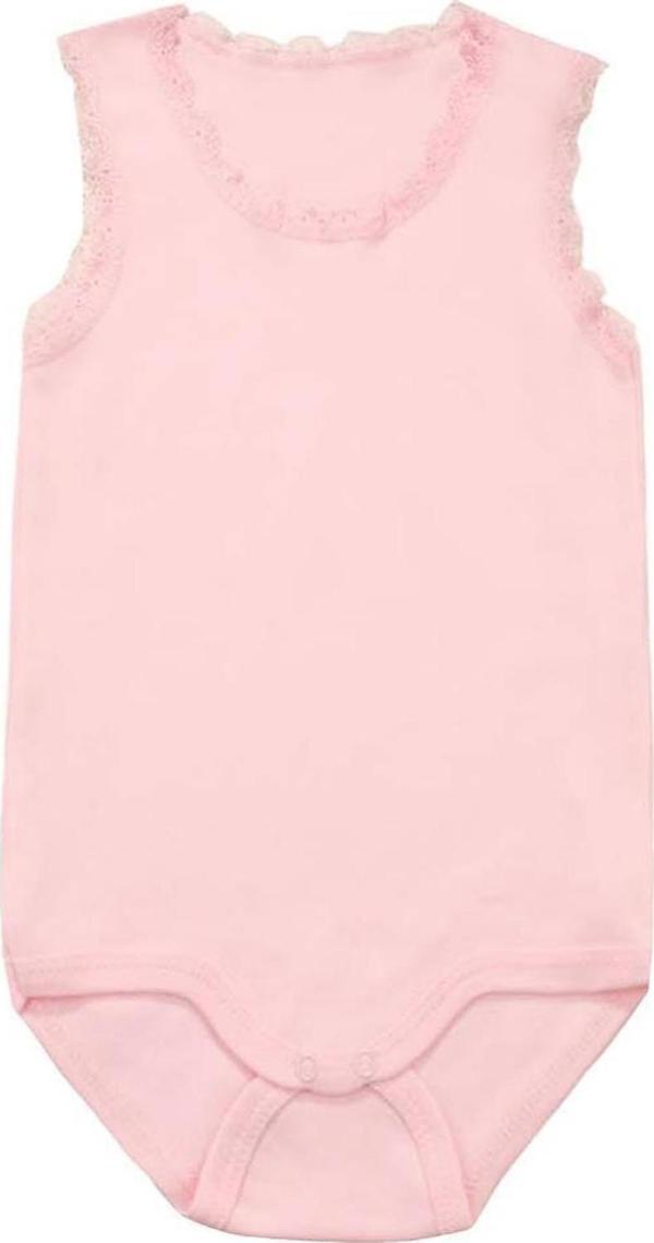 Rikralı Dantelli Çıtçıtlı Body Pembe - Image 1