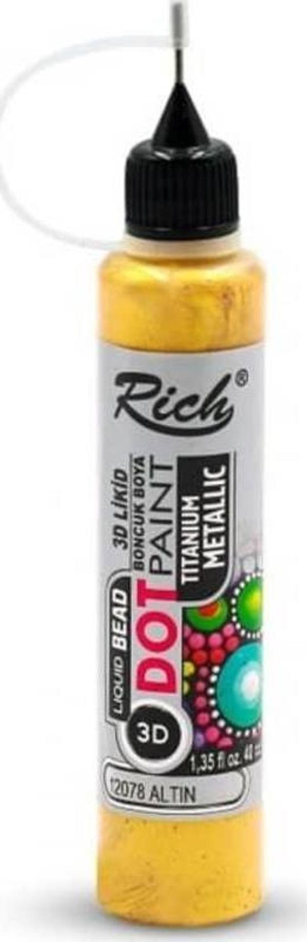 Rich Dot Paint Mandala Boyutlu Boya 40 cc METALİK ALTIN  - Image 1