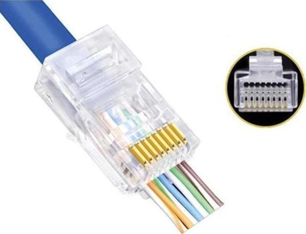 Elitstore RJ45 Konnektör Yeni Nesil Açık Uçlu 100 Lü Paket  - Image 1