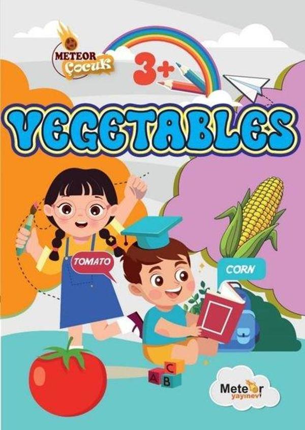 Vegetables Sebzeler Türkçe - İngilizce Boyama Kitabı 3+ Yaş - Meteor Yayınevi - Image 1