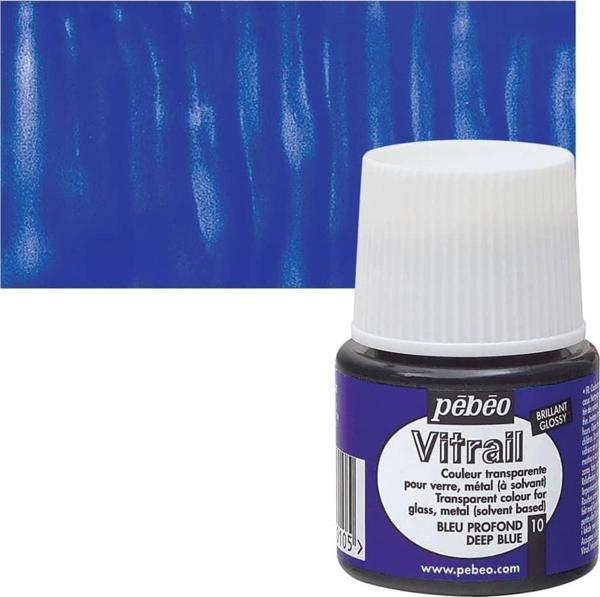 Pebeo Vitrail Cam Boyası 45 ml. 10 Deep Blue - Image 1
