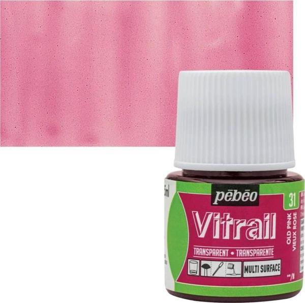 Pebeo Vitrail Cam Boyası 45 ml. 31 Old Pink - Image 1