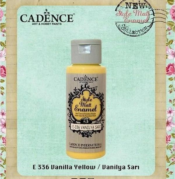 Cadence Style Matt Enamel Cam & Porselen Boyası 59 ml. E-336 Vanilya Sarı - Image 1