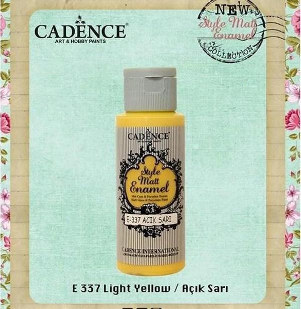 Cadence Style Matt Enamel Cam & Porselen Boyası 59 ml. E-337 Açık Sarı - Image 1