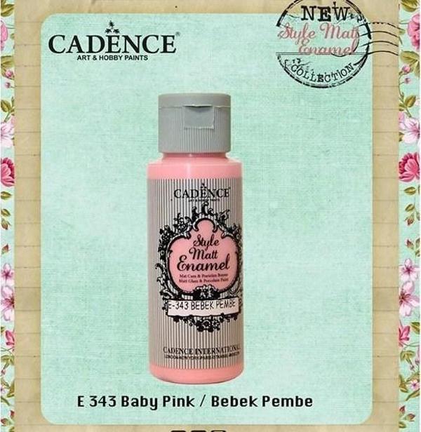 Cadence Style Matt Enamel Cam & Porselen Boyası 59 ml. E-343 Bebek Pembe - Image 1