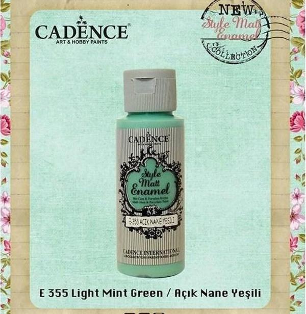 Cadence Style Matt Enamel Cam & Porselen Boyası 59 ml. E-355 Açık Nane Yeşili - Image 1