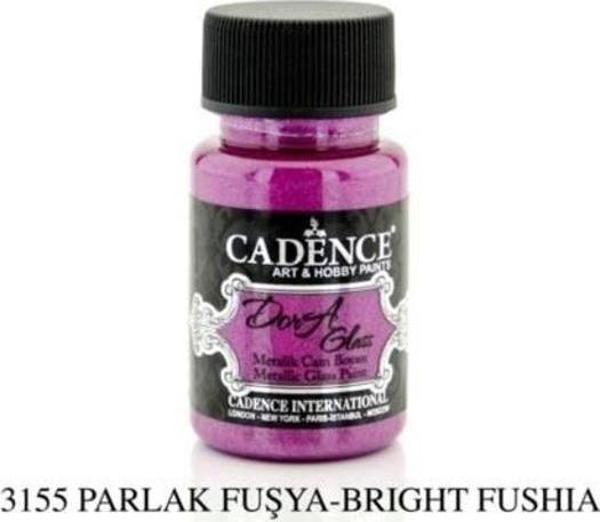 Cadence Dora Glass Metalik Cam Boyası 50 ml. 3155 PARLAK FUŞYA - Image 1
