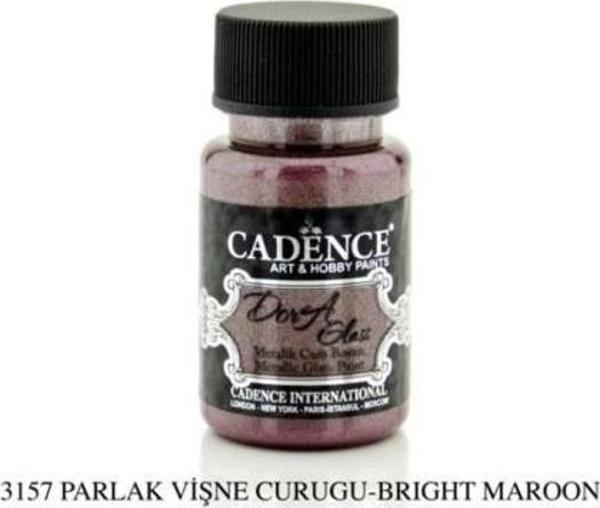 Cadence Dora Glass Metalik Cam Boyası 50 ml. 3157 PARLAK VİŞNE ÇÜRÜĞÜ - Image 1