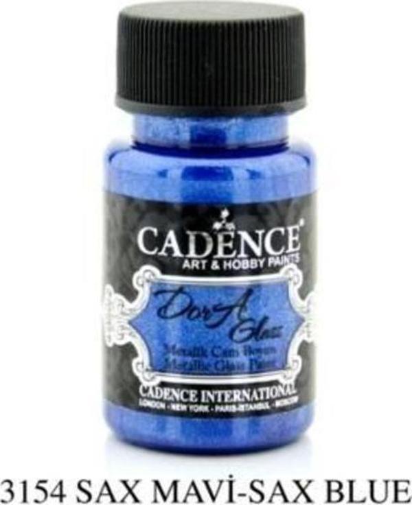 Cadence Dora Glass Metalik Cam Boyası 50 ml. 3154 SAX MAVİ - Image 1