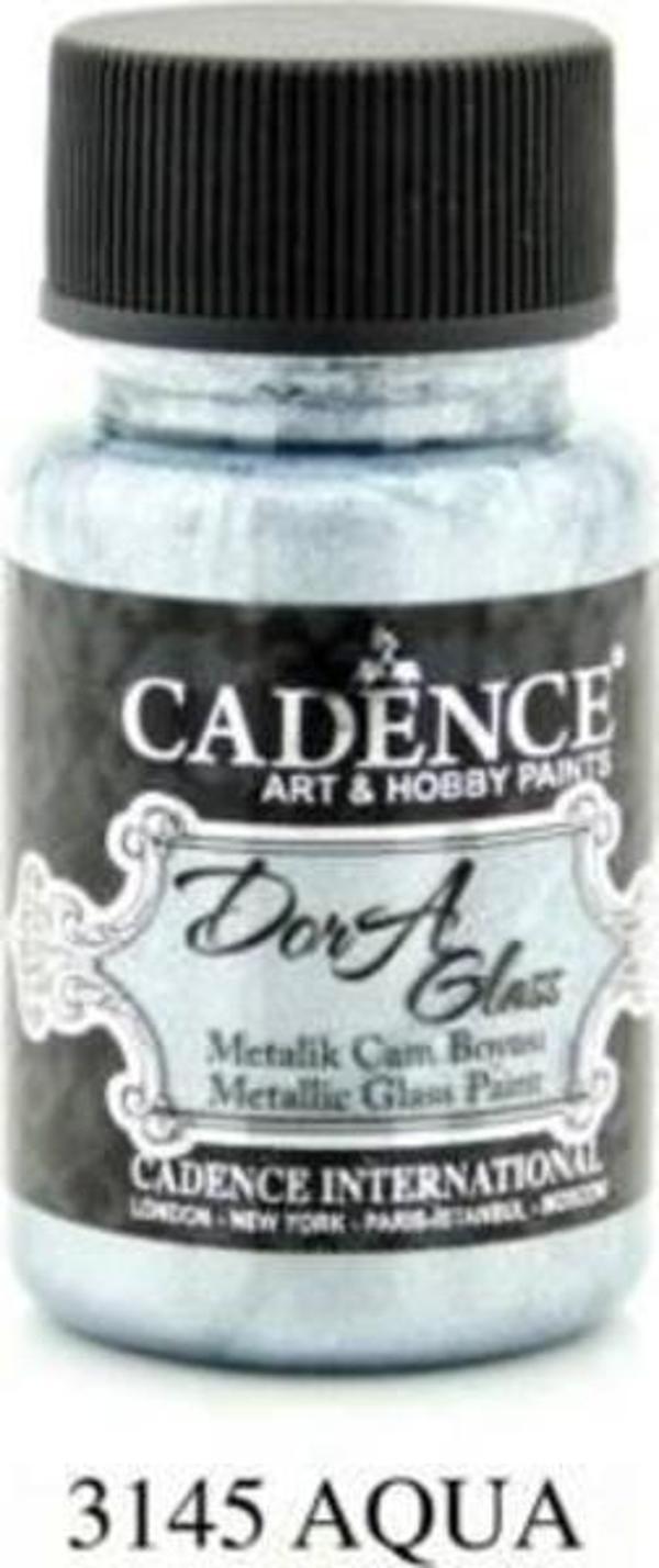Cadence Dora Glass Metalik Cam Boyası 50 ml. 3145 AQUA - Image 1