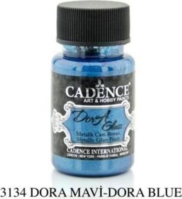 Cadence Dora Glass Metalik Cam Boyası 50 ml. 3134 MAVİ - Image 1