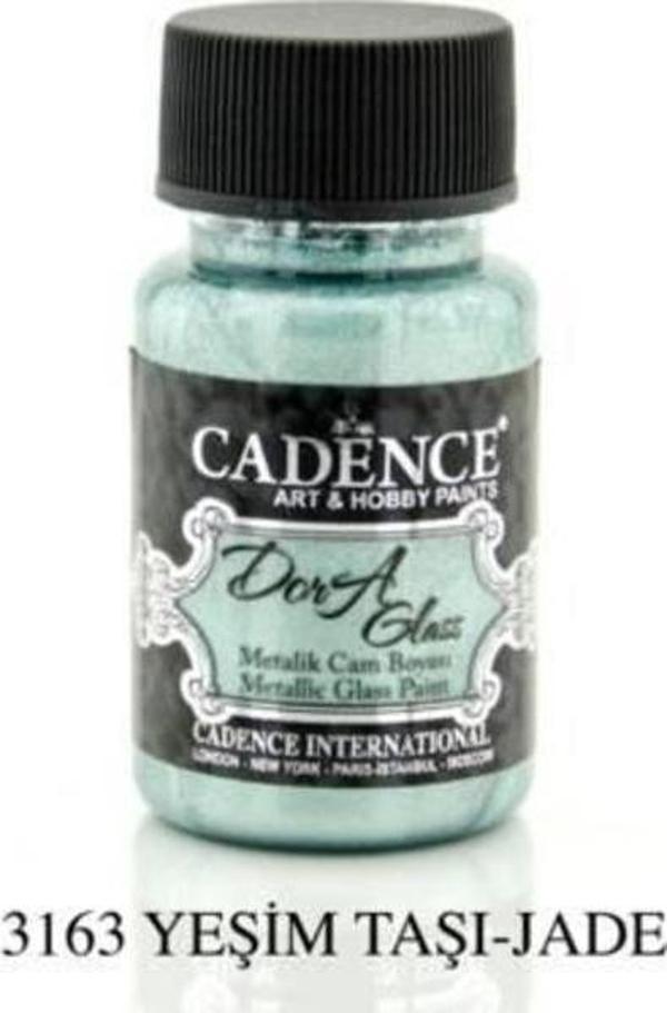 Cadence Dora Glass Metalik Cam Boyası 50 ml. 3163 YEŞİM TAŞI - Image 1