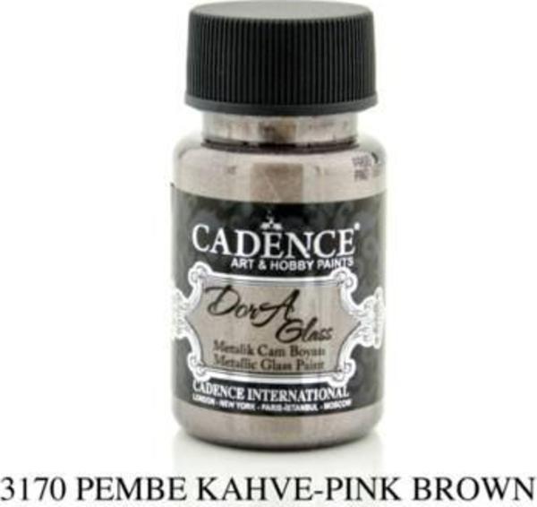 Cadence Dora Glass Metalik Cam Boyası 50 ml. 3170 PEMBE KAHVE - Image 1