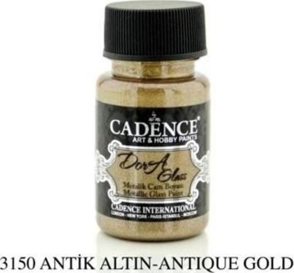 Cadence Dora Glass Metalik Cam Boyası 50 ml. 3150 ANTİK ALTIN - Image 1