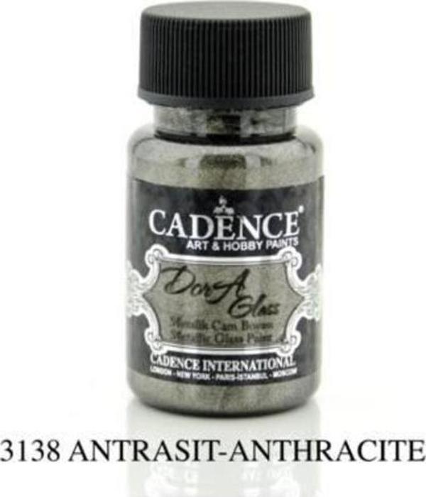 Cadence Dora Glass Metalik Cam Boyası 50 ml. 3138 ANTRASİT - Image 1