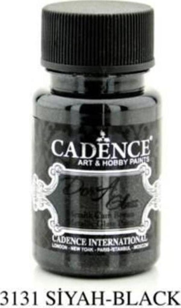 Cadence Dora Glass Metalik Cam Boyası 50 ml. 3131 Siyah - Image 1