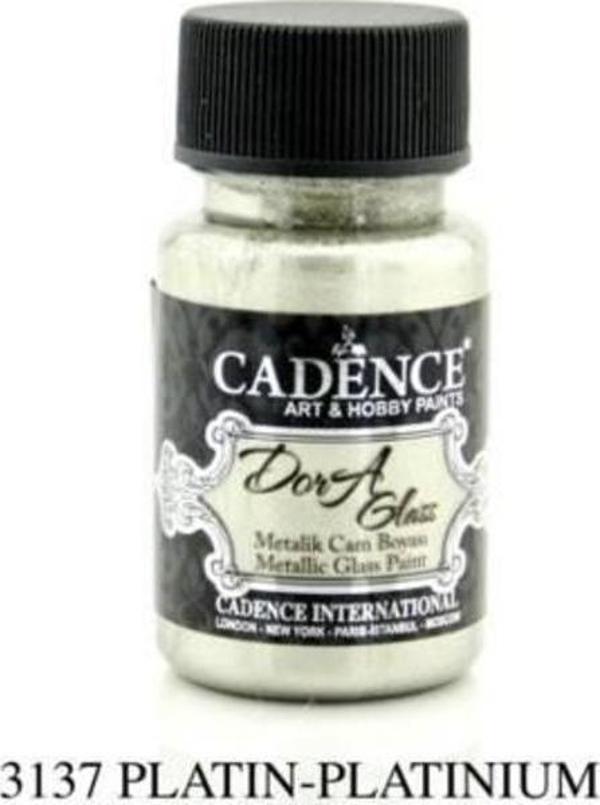 Cadence Dora Glass Metalik Cam Boyası 50 ml. 3137 PLATİN - Image 1