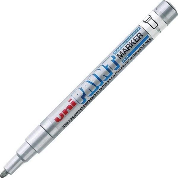 Uni PX-21 Paint Marker Fine 0.8-1.2mm Boyama Markörü Gümüş - Image 1