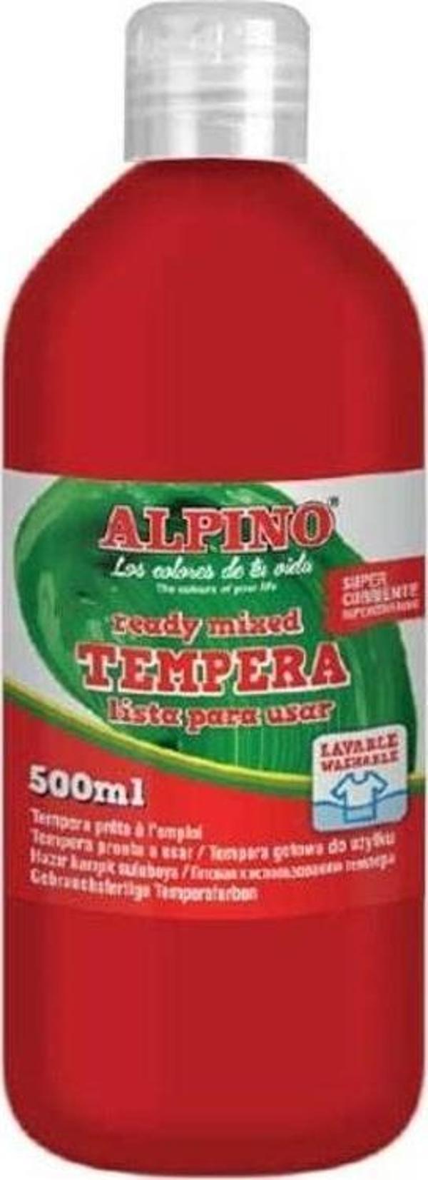 Alpino Tempera (Yıkanabilir) Boya 500 ml. KIRMIZI - Image 1