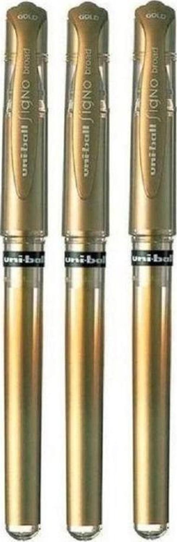 Uni-ball Signo Broad 1.0 Jel Kalem 3'lü Altın - Image 1