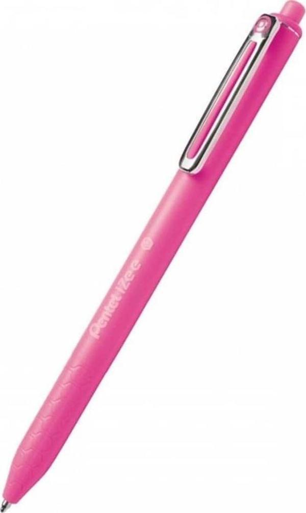 Pentel iZee Yağ Bazlı Mekanizmalı Roller Kalem 0.7 mm Pembe BX467-P - Image 1