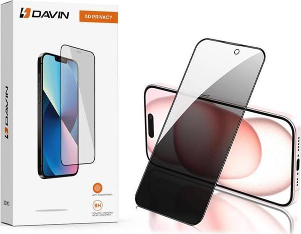 Apple iPhone 15 Plus Davin 5D Privacy Cam Ekran Koruyucu - Image 1