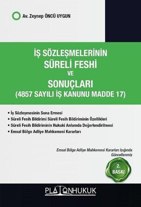 İş Sözleşmelerinin Süreli Feshi ve Sonuçları - Platon Hukuk Yayınevi - Image 1
