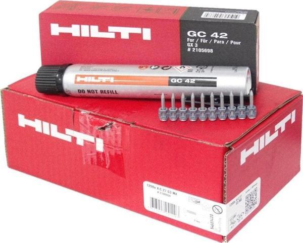Hilti X-C 27 G3 MX Beton Çivisi 1200 Adet - GC 42 Makina Gazı 1 Adet - Image 1