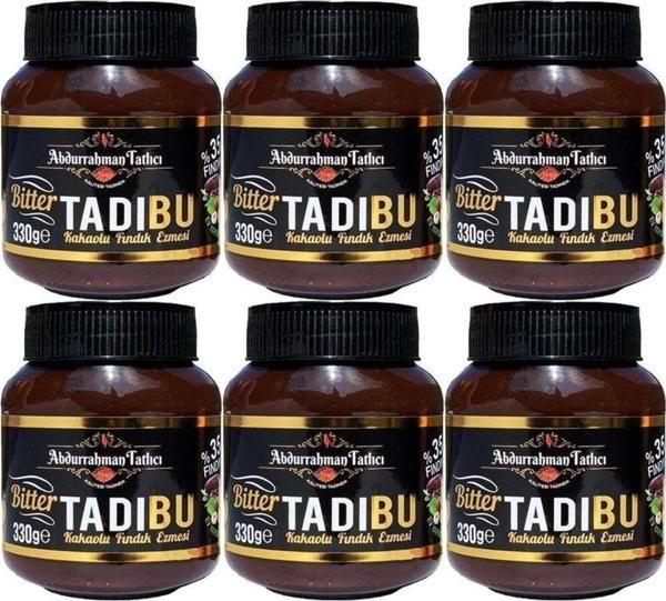 Abdurrahman Tatlıcı Tadıbu Bitter Kakaolu Fındık Ezmesi 330 Gr 6 Adet - Image 1