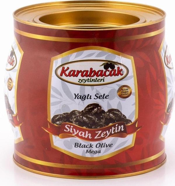 Karabacak Zeytin Siyah Zeytin Mega Boy 2 Kg Teneke - Image 1