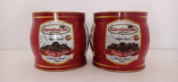Karabacak Zeytin Siyah Zeytin Mega Boy 2 Kg Teneke (2 adet) - Image 1