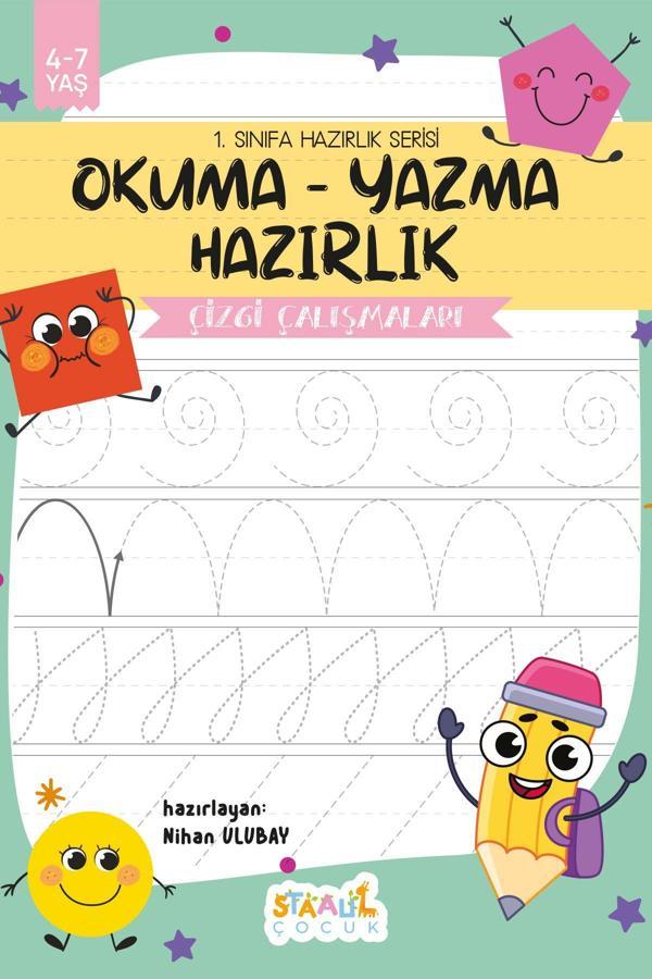 1. Sınıfa Hazırlık Serisi / Okuma - Yazma Hazırlık / Çizgi Çalışmaları Aktivite Kitabı - Image 1